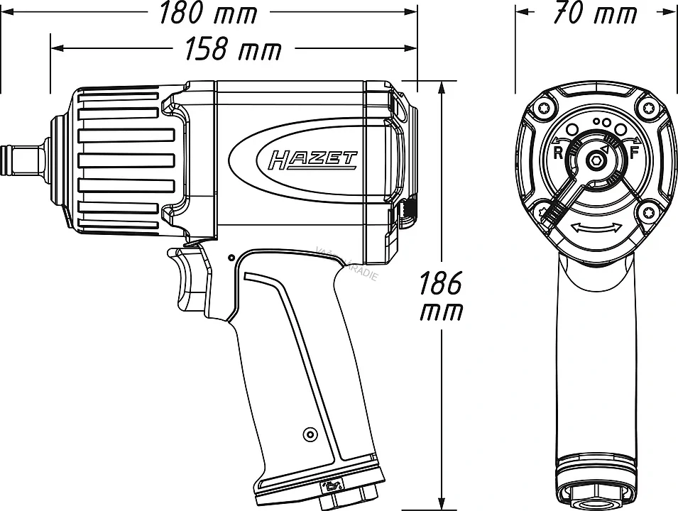 HAZET 9012ECO Pneumatický rázový uťahovák 1700Nm