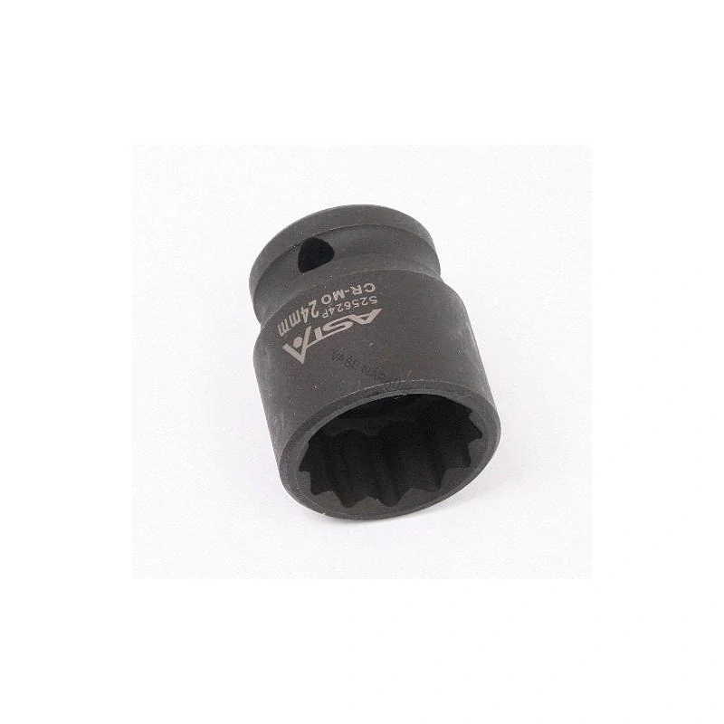 ASTA 525624P Krátka rázová hlavica 1/2 palca, 24 mm