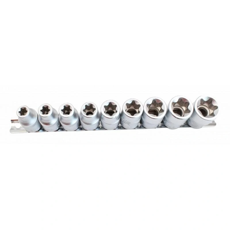 ASTA 954009-2 Sada nástrčných hlavíc TORX-E 1/2″ E10–E24, 9 dielov
