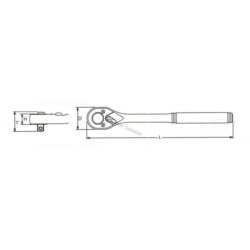 ASTA A-KH2072 Vyhnutá račňa 1/4″, 72 zubov, 145 mm