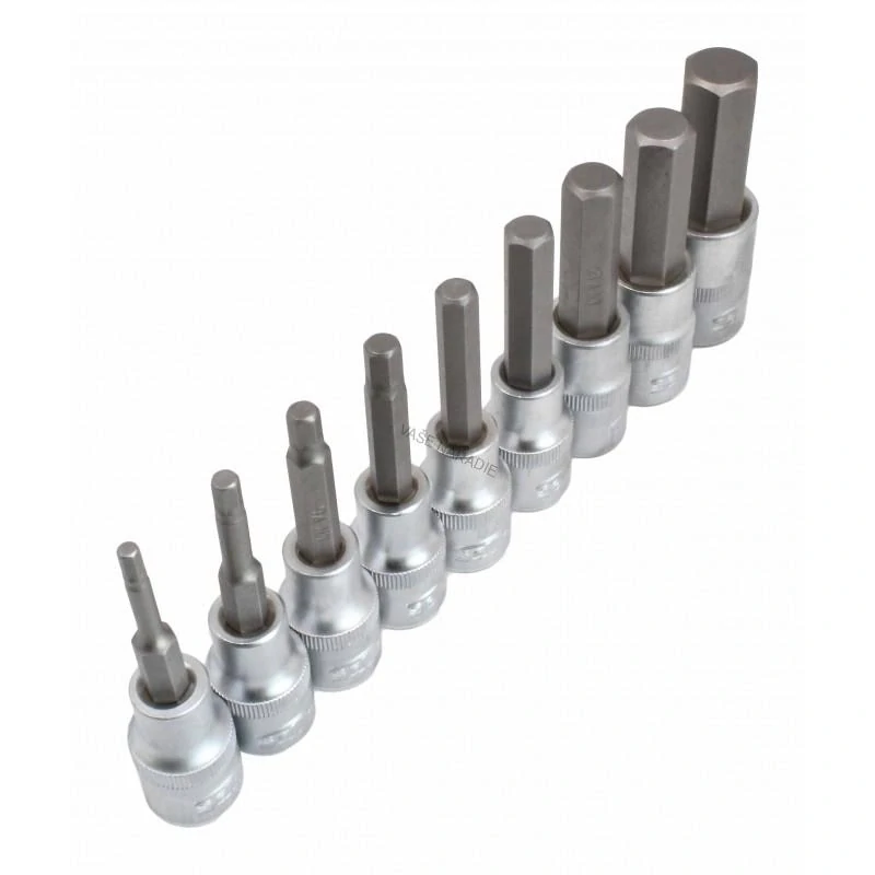 SATRA S-H912S Dlhé imbusové hlavice 1/2″ H4–H17, 9 ks