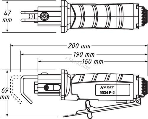 HAZET 9034P-2 Pneumatická pílka priamočiara