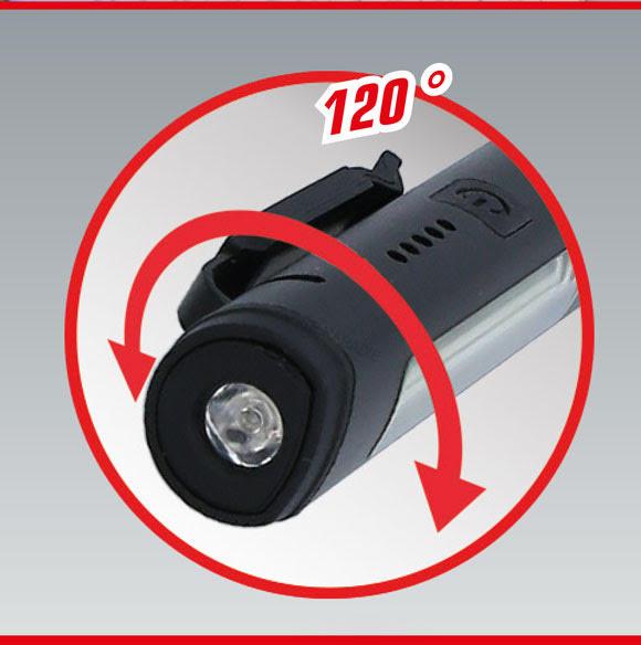KS Tools LED COB Stripe inšpekčná lampa 350 lumenov s UV bodovou LED diódou a laserovým ukazovateľom 150.4400