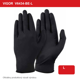 Nitrilové rukavice VIGOR V6434-BE-L BLACK EDITION, veľkosť L, 100 ks