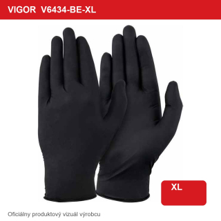 Nitrilové rukavice VIGOR V6434-BE-XL BLACK EDITION, veľkosť XL, 100 ks