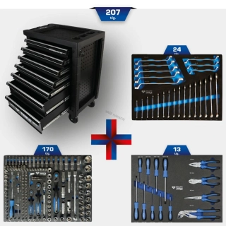 Dielenský vozík s 207 dielnou sadou náradia Brilliant Tools BT153207