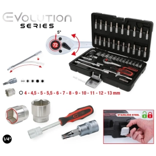 KS Tools 1/4" súprava nástrčkových kľúčov, 48-dielna 917.0648