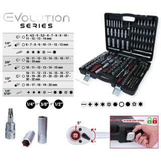 Sada nástrčných kľúčov gola sada 195 dielna 1/4“, 3/8“, 1/2“ KS TOOLS 917.0795