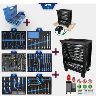 Dielenský vozík s 473 dielnou sadou náradia Brilliant Tools BT153473