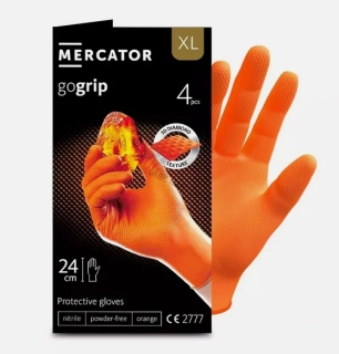 Nitrilové rukavice MERCATOR® Gogrip oranžové 4ks