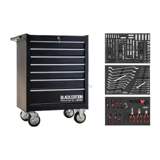 Dielenský vozík Black edition s 219 dielnou sadou náradia VIGOR V8000-BE