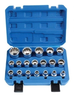 Satra S-19GL12 Nadstavce Spline 8-32mm 1/2" - sada 19 ks