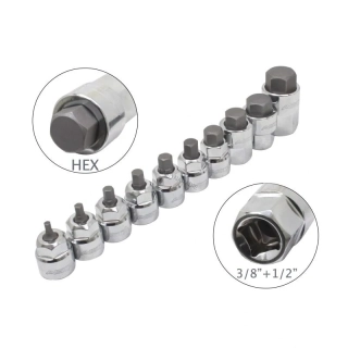 Asta A-M10HEXL Nízkoprofilové nástrčné kľúče HEX (Imbus) 3/8" + 1/2" 3/8″