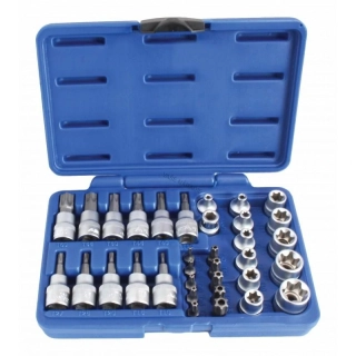 Satra A-TXSET34 Sada nástrčných hlavíc 3/8" TORX a E-TORX 34ks