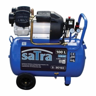 SATRA S-90183 – Olejový dvojpiestový kompresor 100 l, 3 HP, 400 l/min