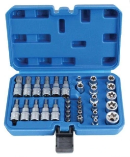 SATRA S-34TES Sada hlavíc a bitov Torx a E-Torx, 34 ks