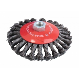 SATRA S-5KBB125 Kónická vrkočová drôtená kefa 125 mm, M14
