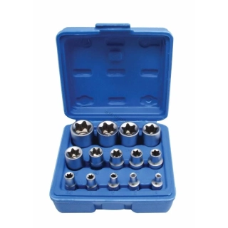 SATRA S-P14ES Sada nástrčných hlavíc TORX-E E4–E24, 14 dielov