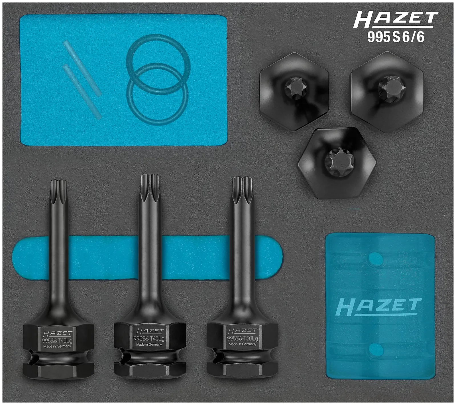 1⁄2″ · 24 mm vonkajší šesťhran Sada nástrčných hlavíc pre rázový a strojový uťahovák · Vnútorný profil TORX® HAZET 995S6/6