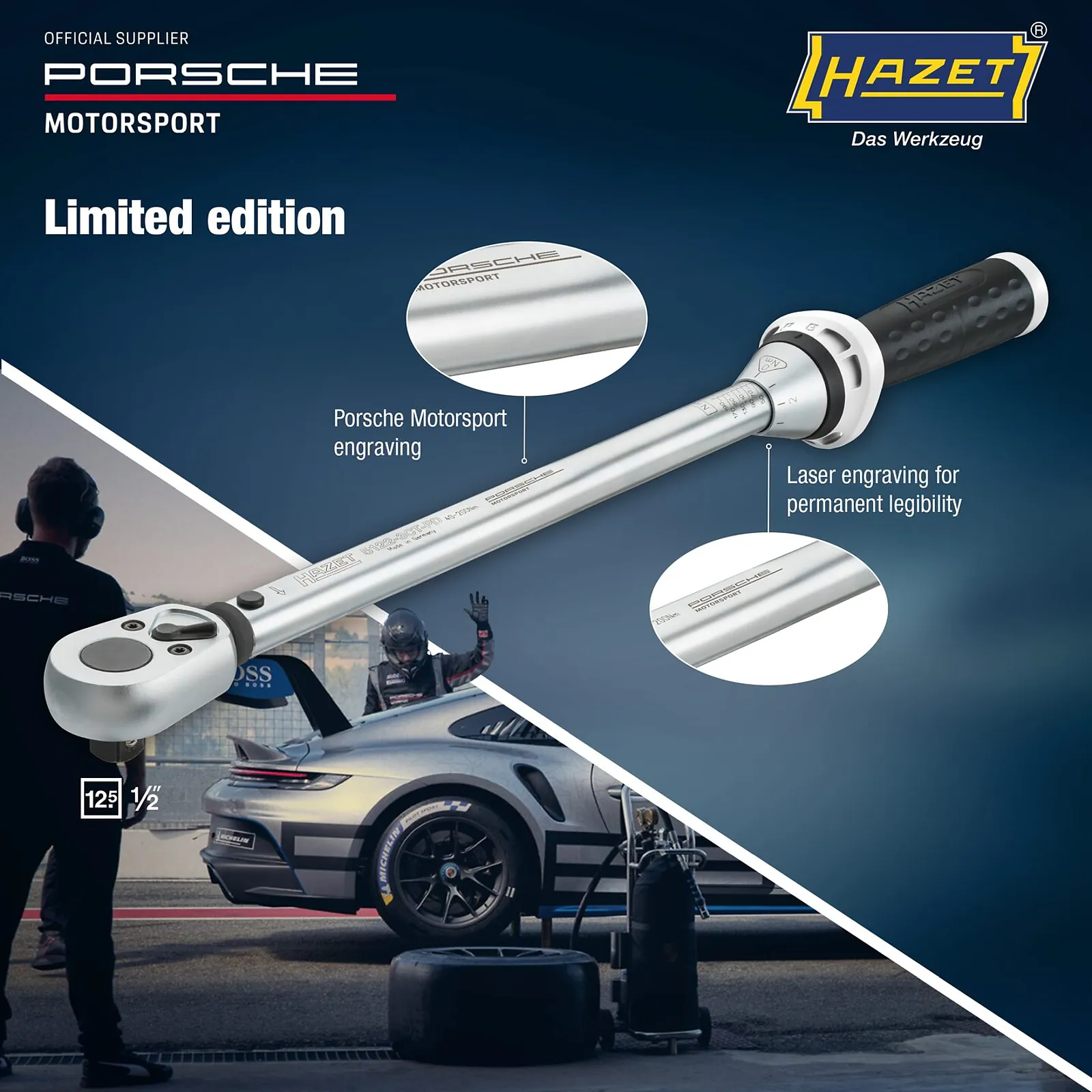 1⁄2″ Momentový kľúč · 40 – 200 Nm · ±3% HAZET 5122-3CT-PD