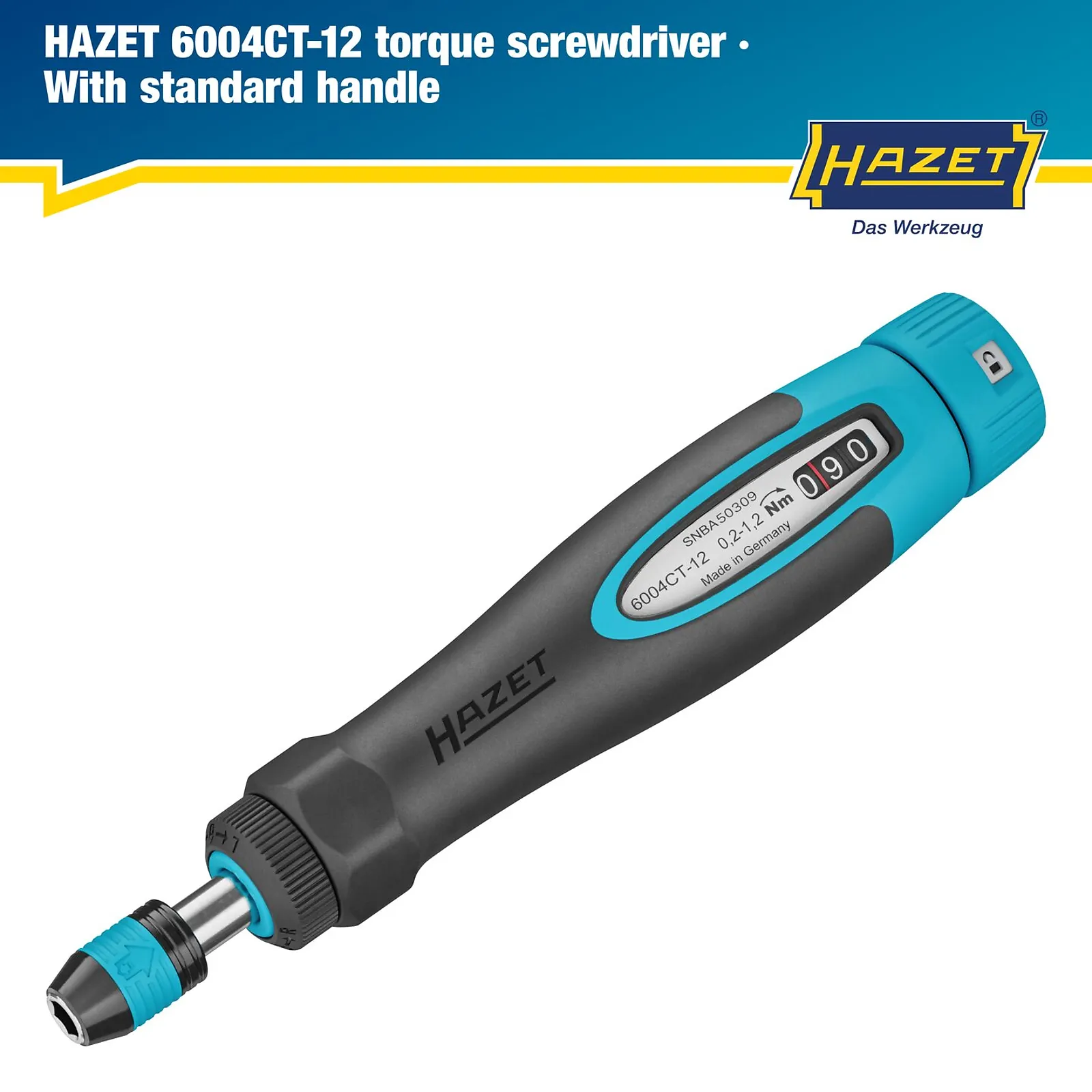1⁄4″ Momentový skrutkovač so štandardnou rukoväťou · 0.1 – 1.2 Nm · ±6% HAZET 6004CT-12