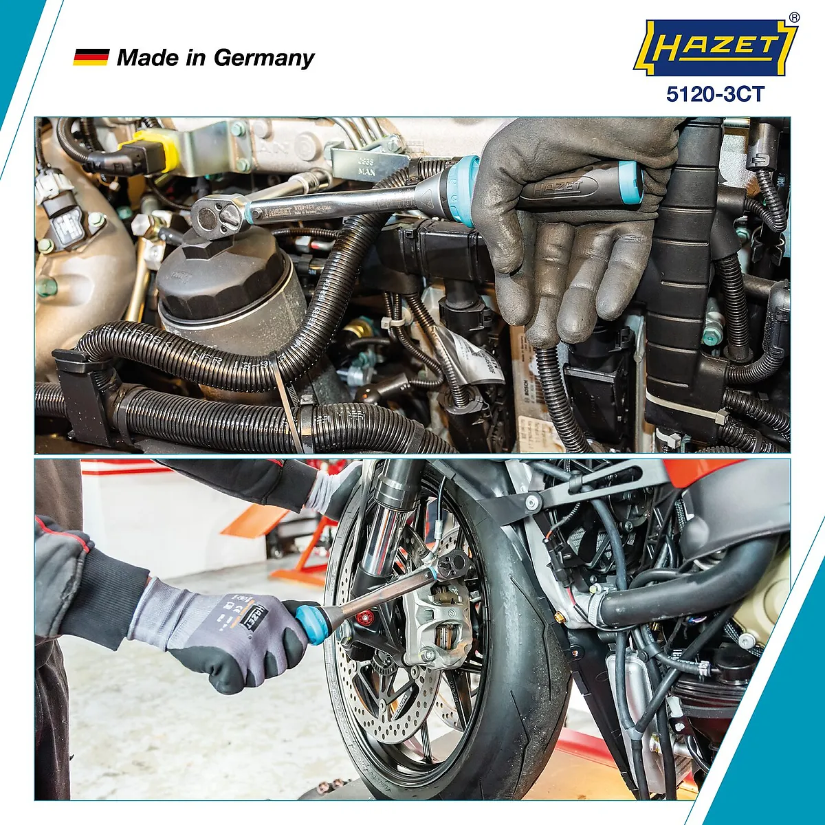 1⁄2″ Momentový kľúč s DAkkS kalibračným listom · 10 – 60 Nm · ±3 % HAZET 5120-3CTCAL