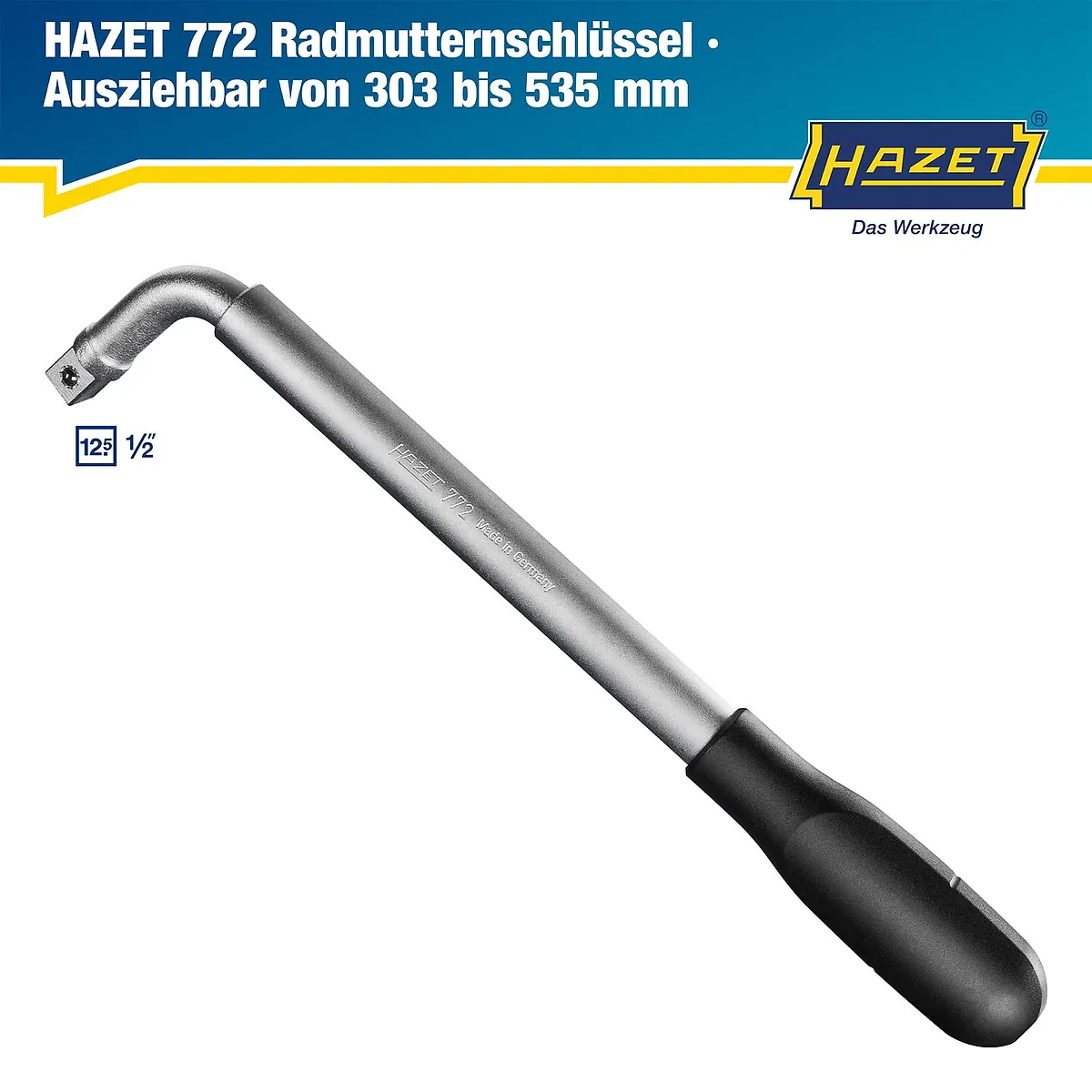 1⁄2″ Teleskopický kľúč na kolesá HAZET 772