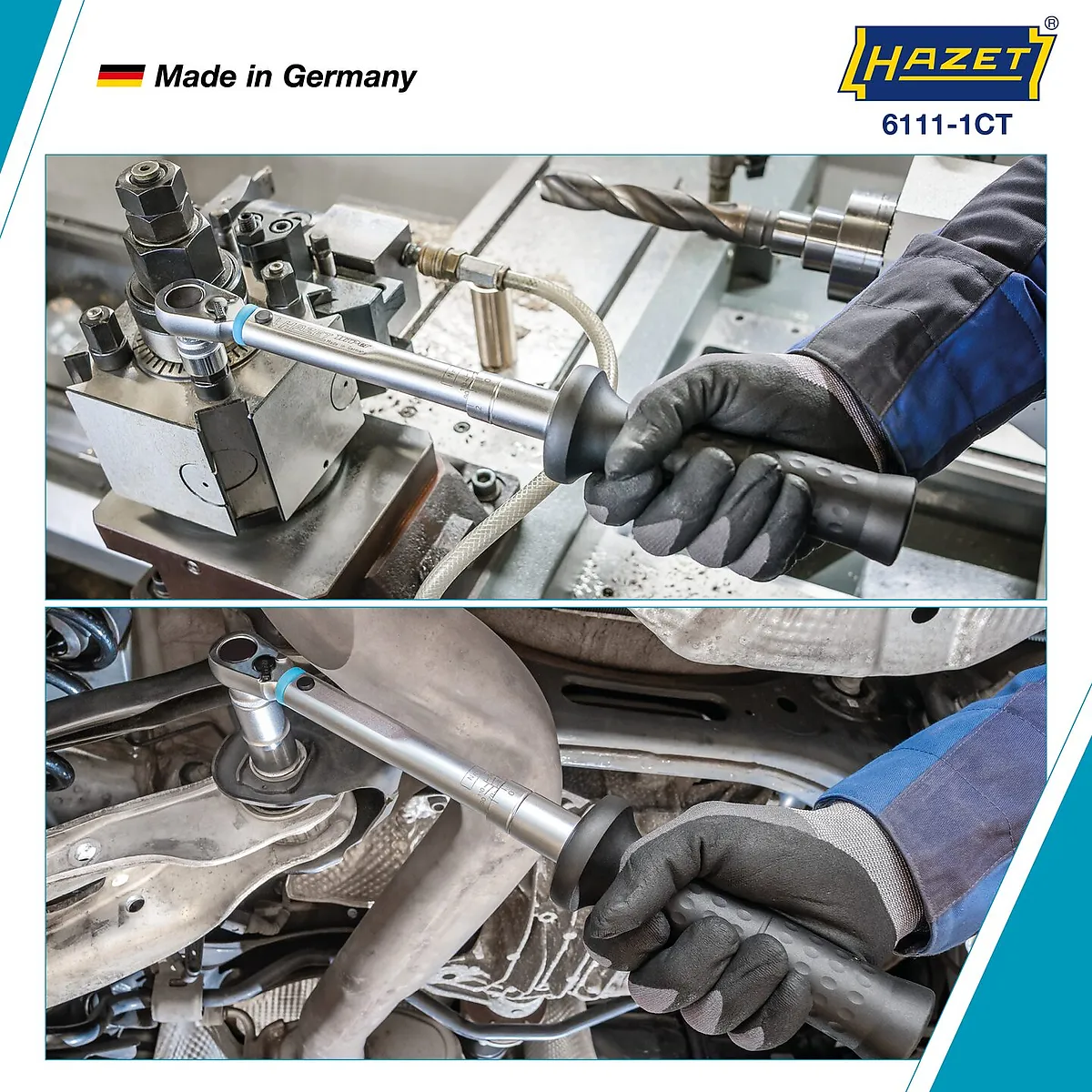 3⁄8″ Momentový kľúč · 20 – 120 Nm · ±2 % · S prepínacou račňou HiPer HAZET 6111-1CT