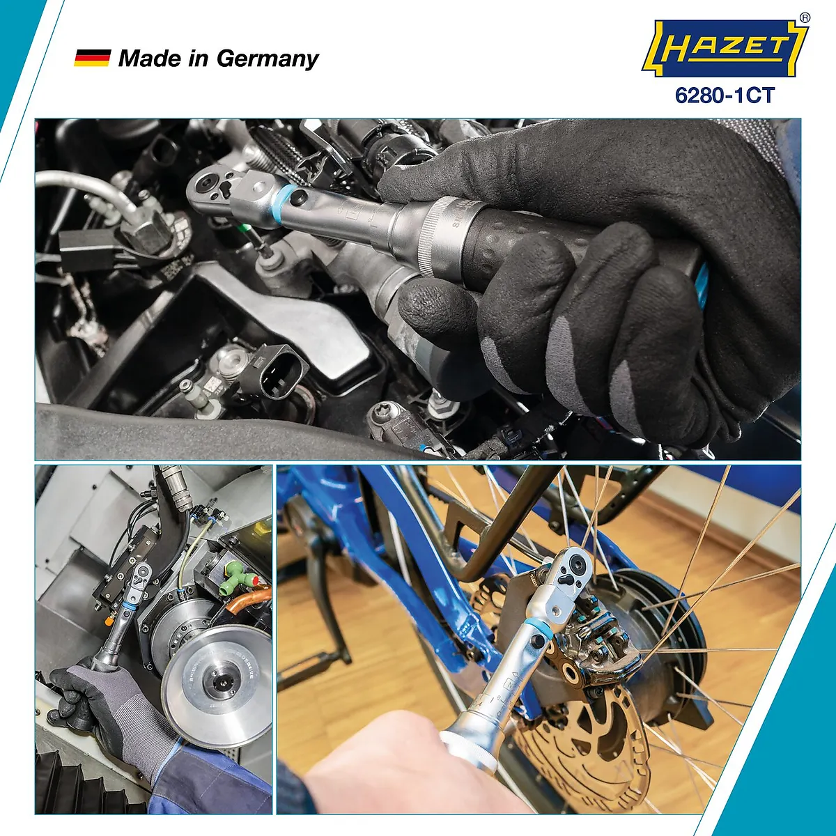 9 × 12 mm Momentový kľúč s DAkkS kalibračným listom · 2 – 10 Nm · ±2 % HAZET 6280-1CTCAL