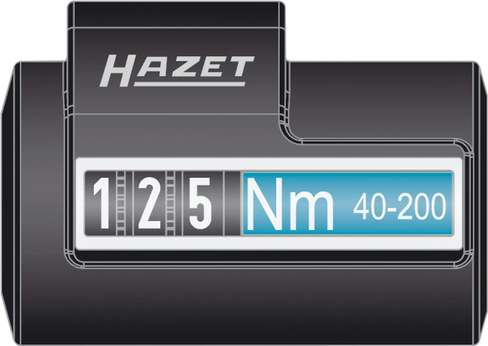 1/2″ momentový kľúč 40 – 200 Nm, dĺžka 545 mm HAZET 5122-2CLT