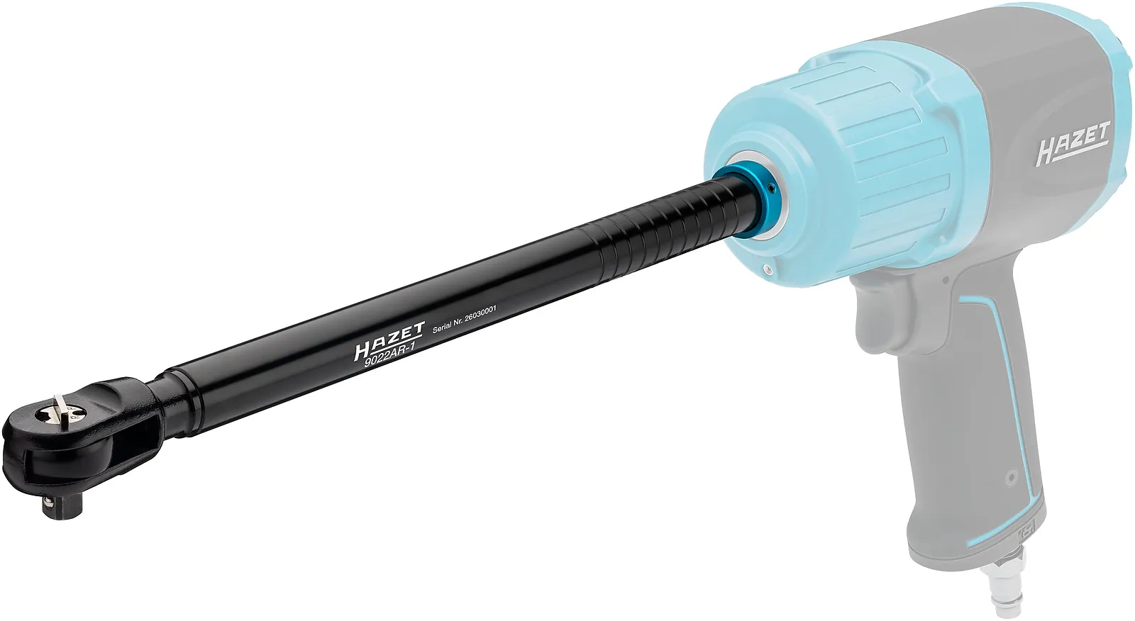 Predĺžená 1/2″ rázová pneumatická račňa, 170 Nm, 458 mm HAZET 9022AR-1
