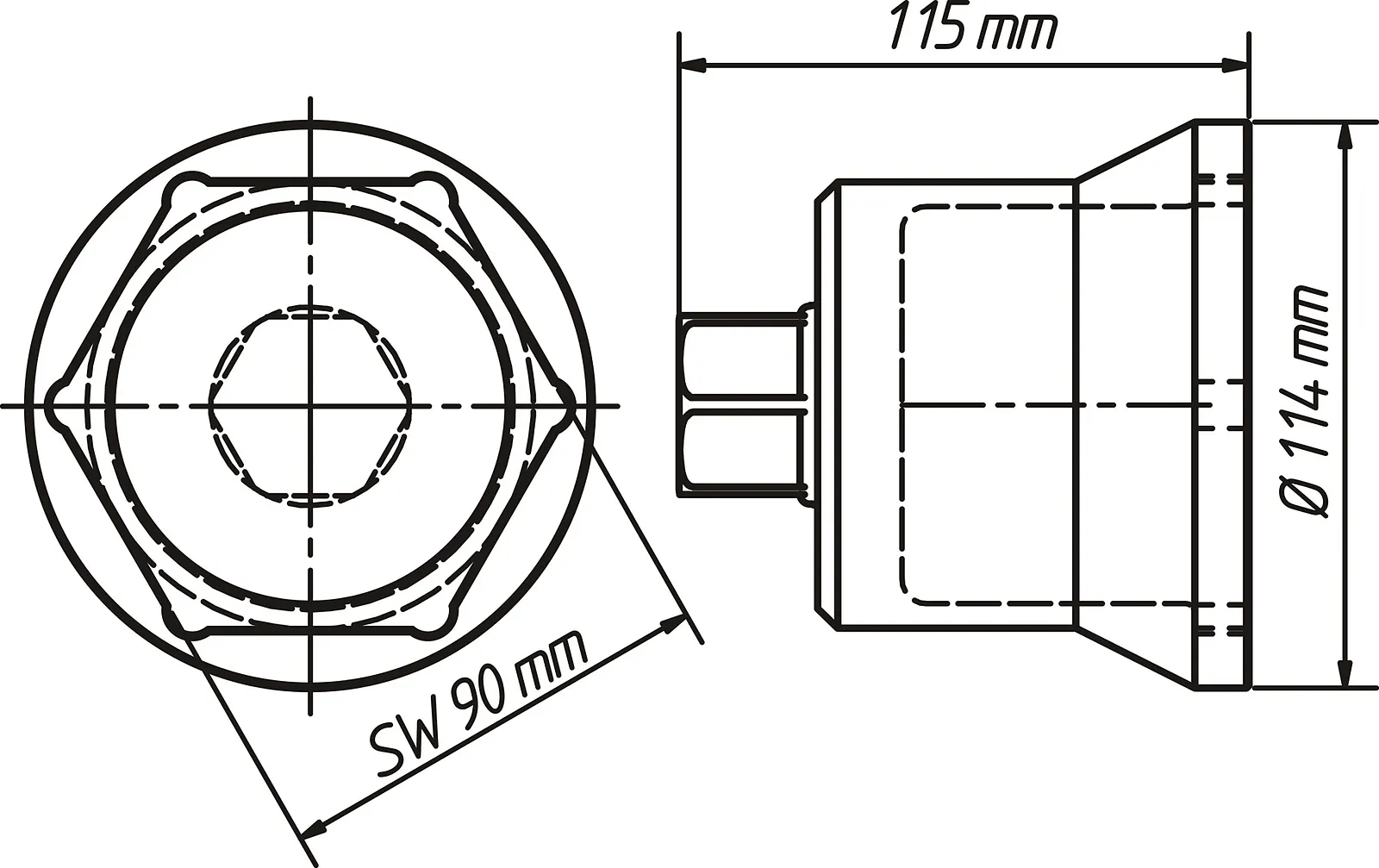 Nástrčný kľúč na axiálne matice pre UV HAZET 4937-90