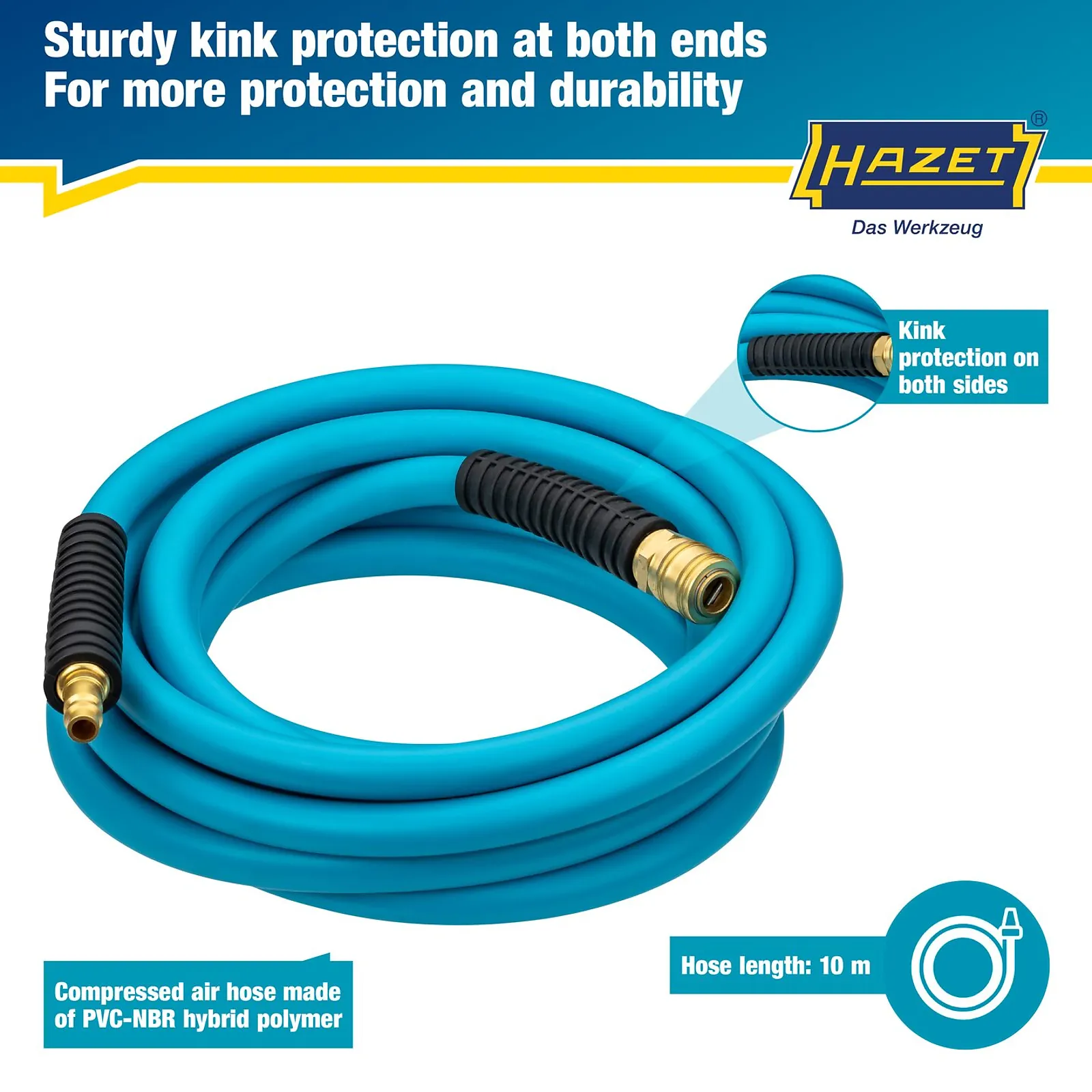 Pneumatická hadica · 10 m · 10 mm vnútorná ⌀ HAZET 9040N-1010