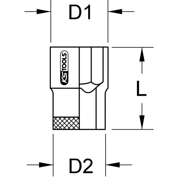 1 1/2" BRONZEplus nástrčná hlavica, 6-hranná, 65 mm KS Tools 963.0003