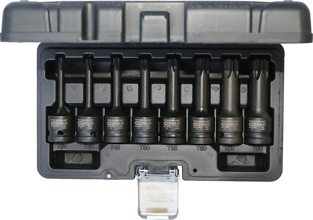 1/2" súprava silových nástrčných bitov TX, 8 ks, T30-T80, dlhé KS Tools 911.0901