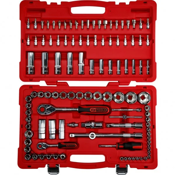 1/4" + 1/2" CHROMEplus súprava nástrčných kľúčov, 110-dielna KS Tools 958.0711