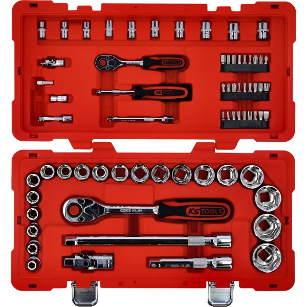1/4" + 1/2" CHROMEplus súprava nástrčných kľúčov, 68-dielna KS Tools 958.0668