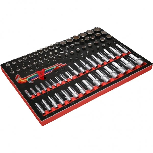 1/4" + 3/8" + 1/2" súprava nástrčných kľúčov v penovej vložke, 99-dielna, palce KS Tools 811.0099