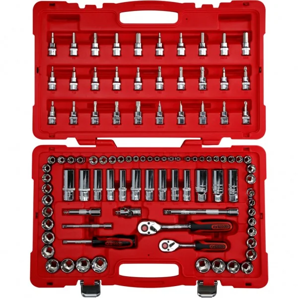 1/4" + 3/8" CHROMEplus súprava nástrčných kľúčov, 100-dielna KS Tools 958.0699