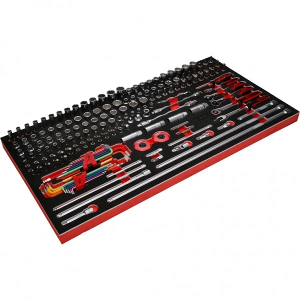 1/4" + 3/8" súprava nástrčných kľúčov v penovej vložke, 183-dielna KS Tools 813.0183