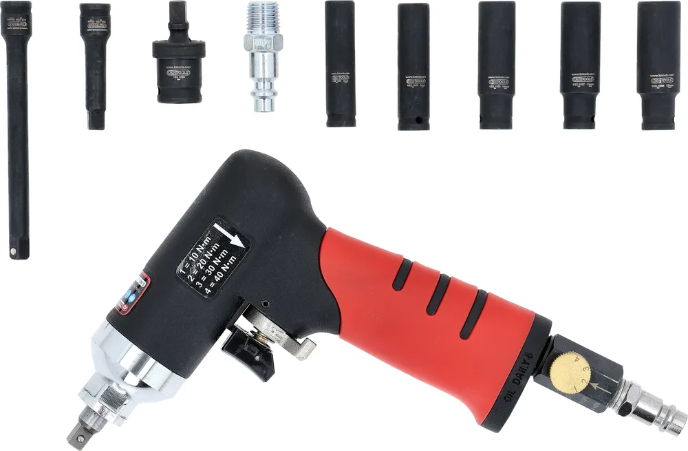 1/4" súprava pneumatických vibračných skrutkovačov pre zapaľovacie sviečky, 9-dielna KS Tools 152.1400