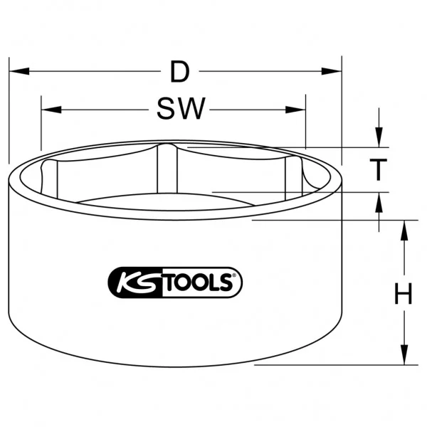 3/4" kľúč na axiálne matice, 6-hranový, krátky, 95 mm KS Tools 460.0075