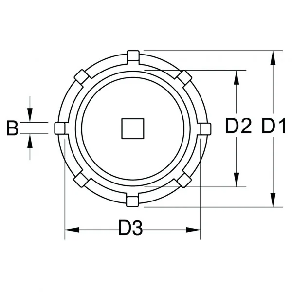 3/4" kľúč na drážkové matice s 8 čapmi pre Scania KS Tools 450.0236