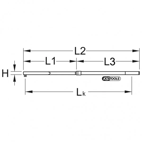 3/4" pevne nastavený ALUTORQUEprecision momentový kľúč, 520-1000 Nm KS Tools 516.5118