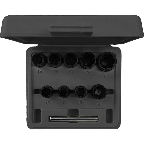3/8" súprava silových nástrčných hlavíc so špirálovým profilom, 10-dielna KS Tools 913.3855