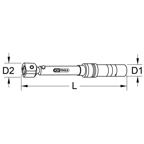 9 × 12 mm priemyselný nástrčný momentový kľúč, 3–15 Nm KS Tools 516.5061