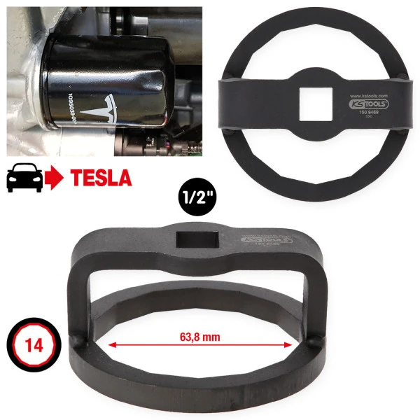 KS Tools 1/2" kľúč na olejový filter pre Tesla, 63,8 mm / 14 plôch 150.9469