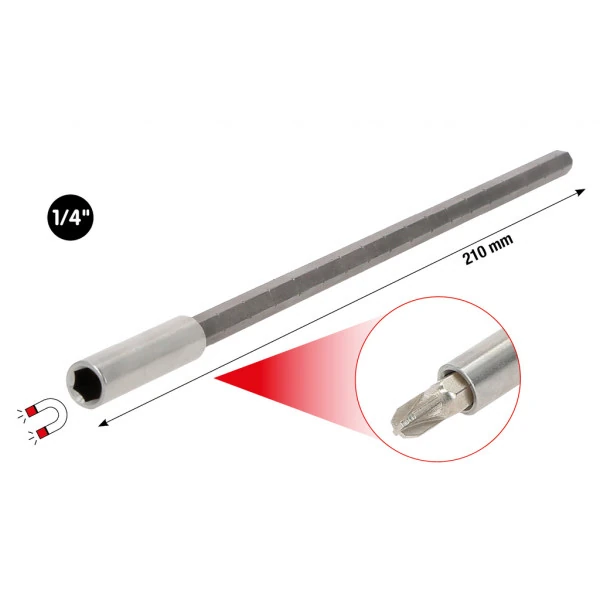 KS Tools 1/4" držiak na bity, 210 mm 159.1174