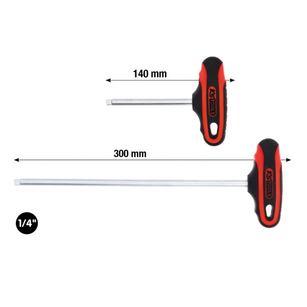 KS Tools 1/4" štvorhranná rukoväť v tvare T, dlhá 151.1112