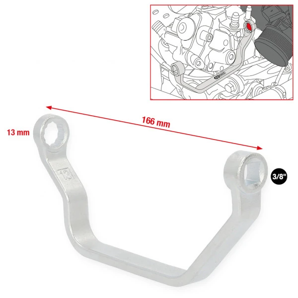 KS Tools Špeciálny nástrčkový kľúč pre skrutkové spoje sacích potrubí, VAG, 13 mm 150.2518